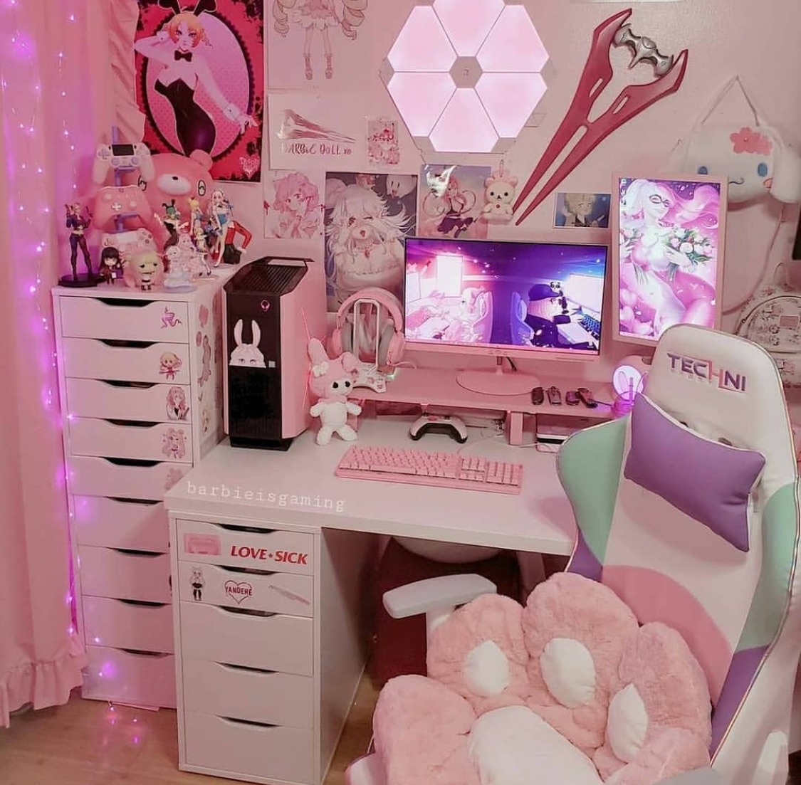 Pink gaming setup