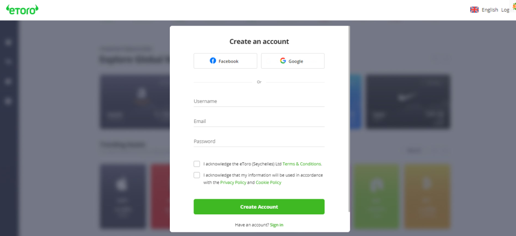 Sign Up for an eToro Account